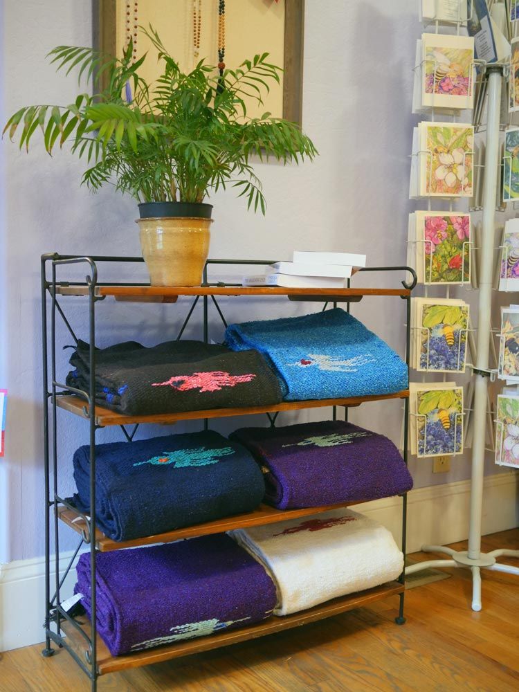 Fair trade yoga blankets, gift cards, jewelry and more